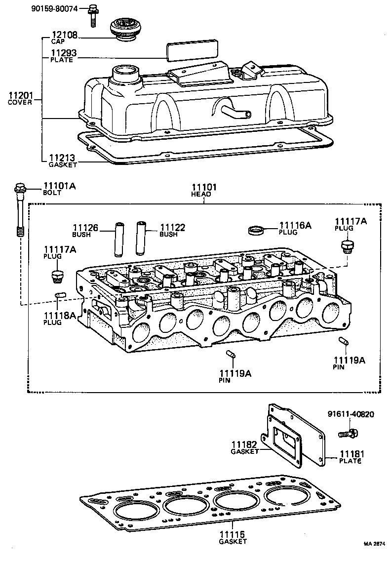 11101-49146 HEAD SUB-ASSY, CYLINDER product image