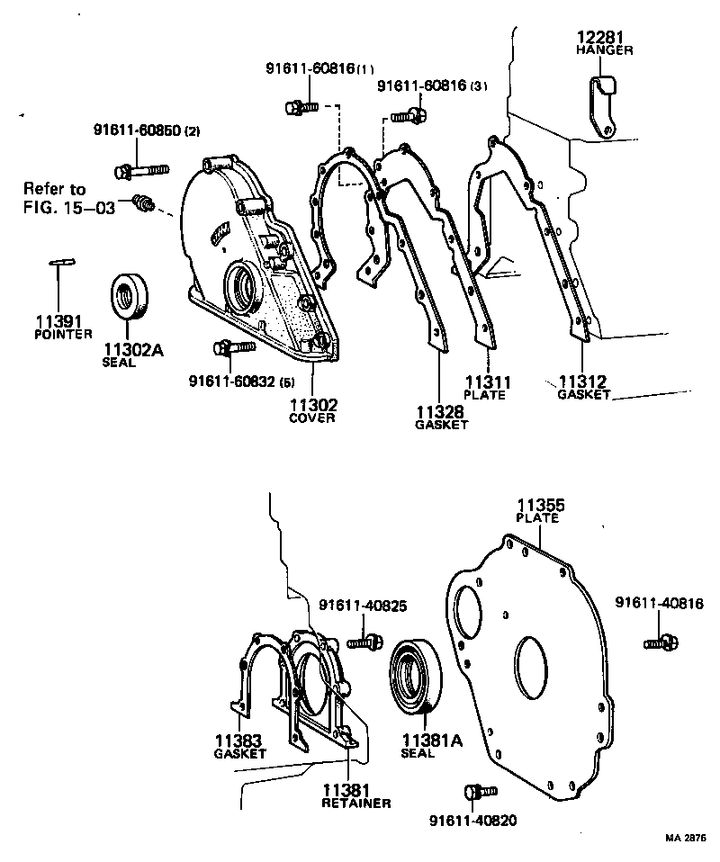 11338-38020 GASKET, TIMING CHAIN COVER, NO.2 product image