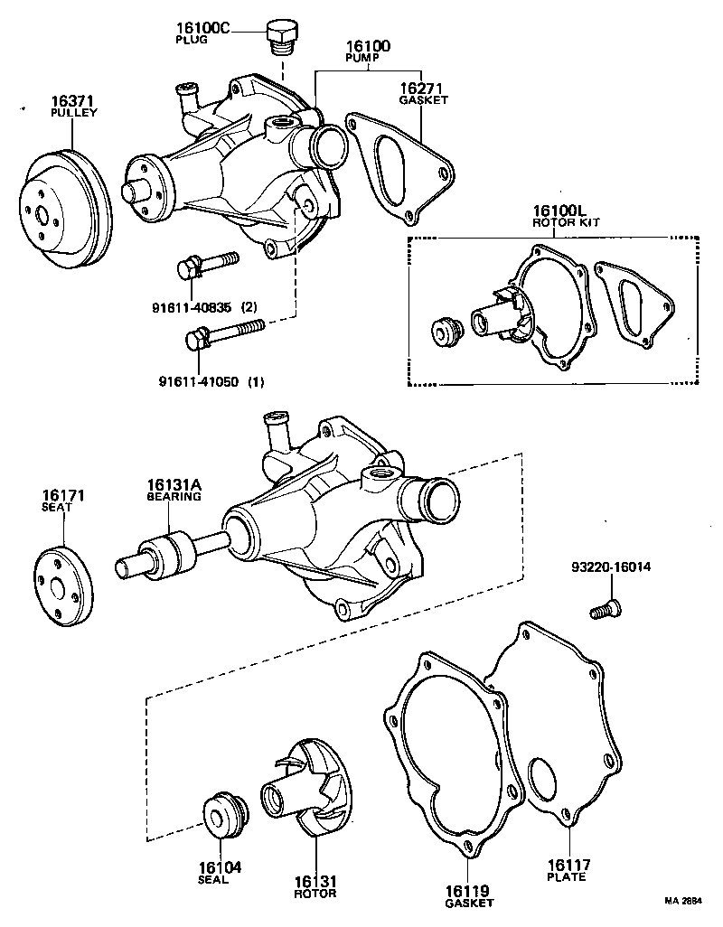 16100-59085 PUMP ASSY, ENGINE WATER product image