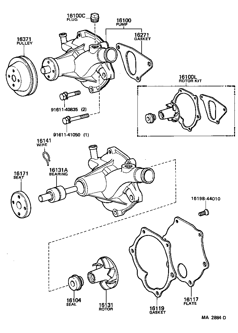 16100-49208 PUMP ASSY, ENGINE WATER product image