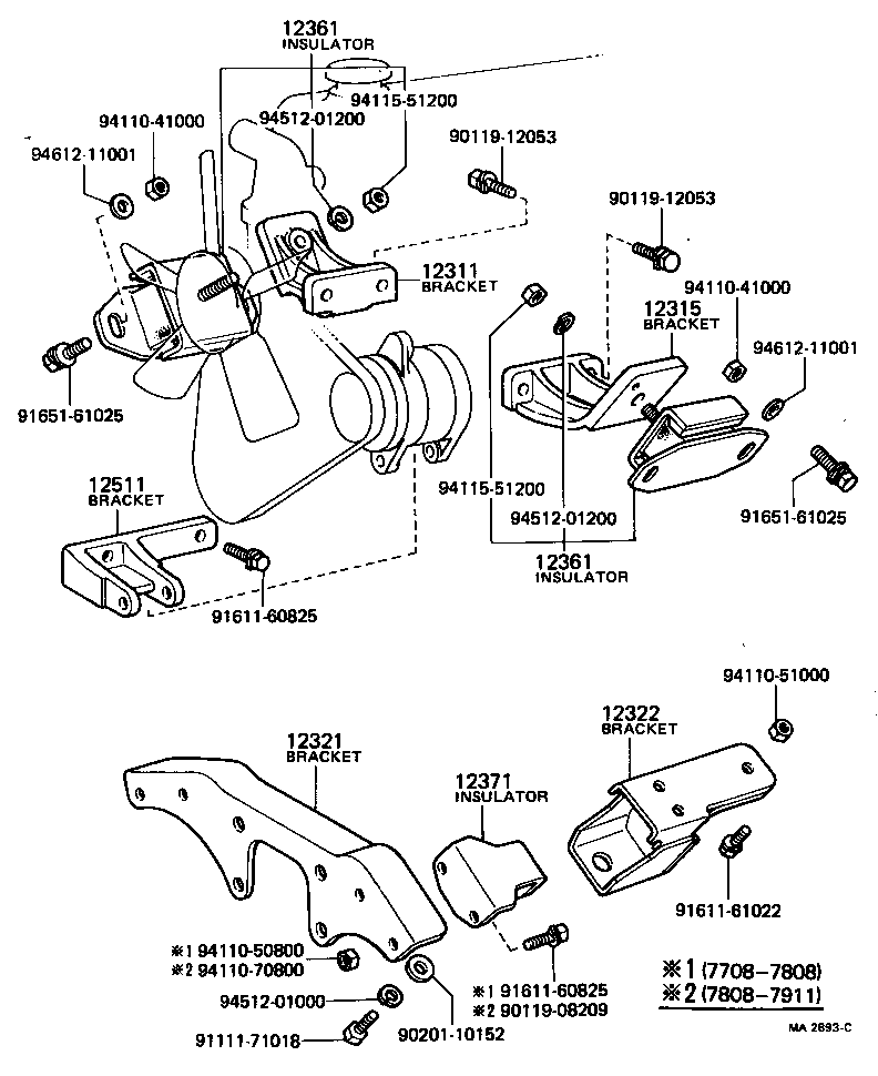 12325-56010 BRACKET, ENGINE MOUNTING, REAR, NO.1 product image
