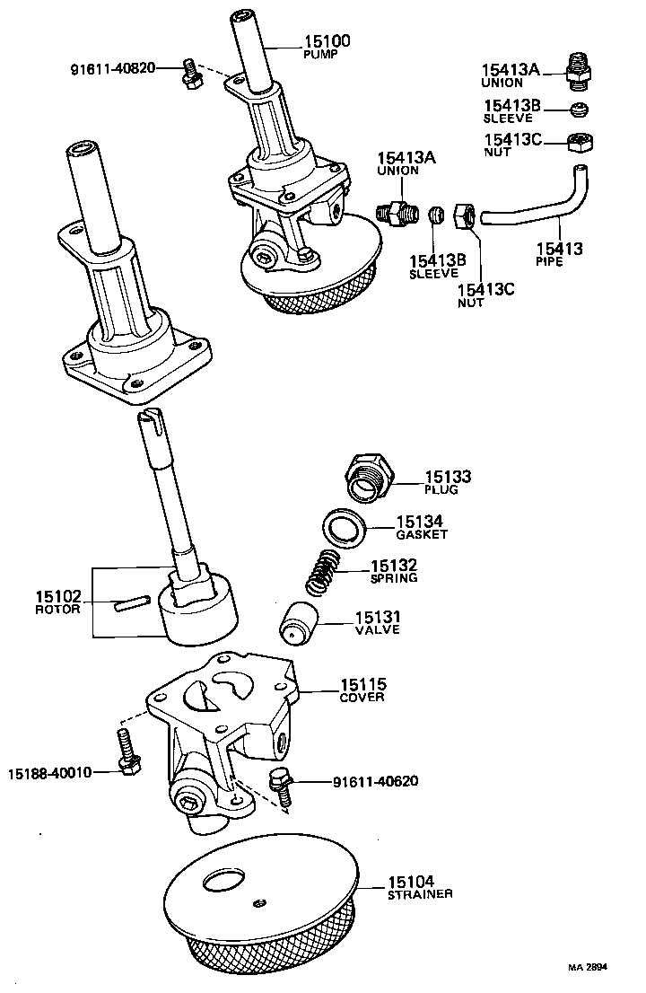 15103-46011 STRAINER SUB-ASSY, OIL product image