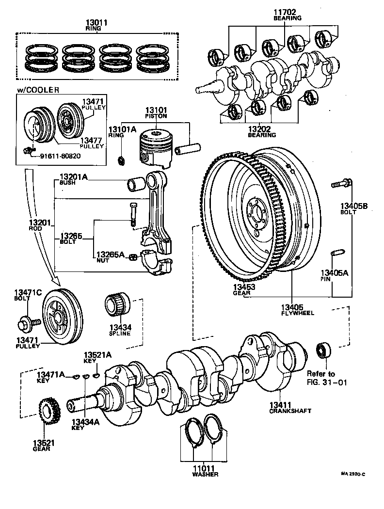 13101-38020 PISTON SUB-ASSY, W/PIN product image