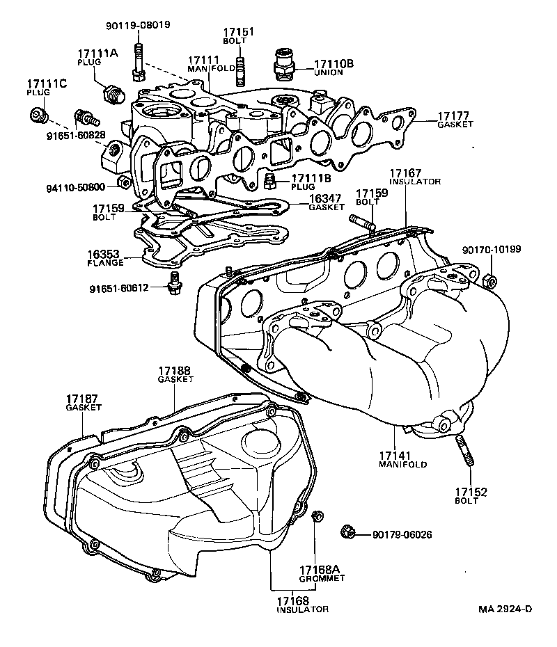 17177-38020 GASKET, INTAKE MANIFOLD TO HEAD, NO.1 product image