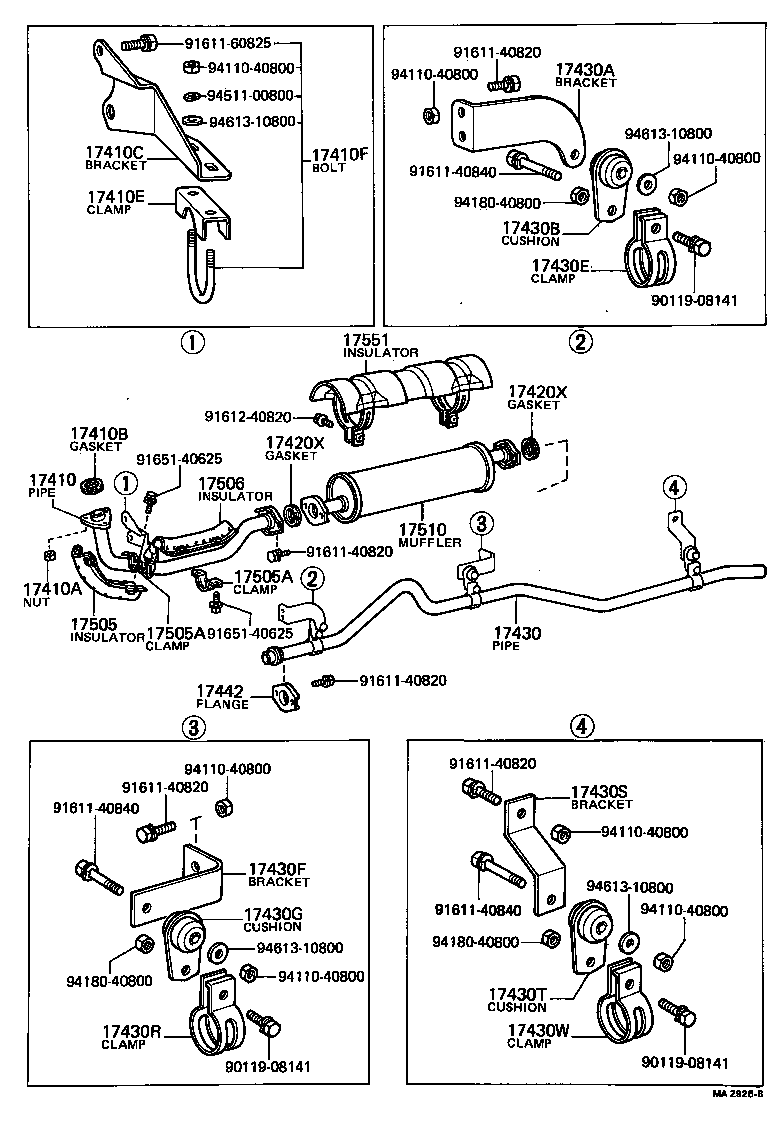 17401-56071 PIPE ASSY, EXHAUST, FRONT product image