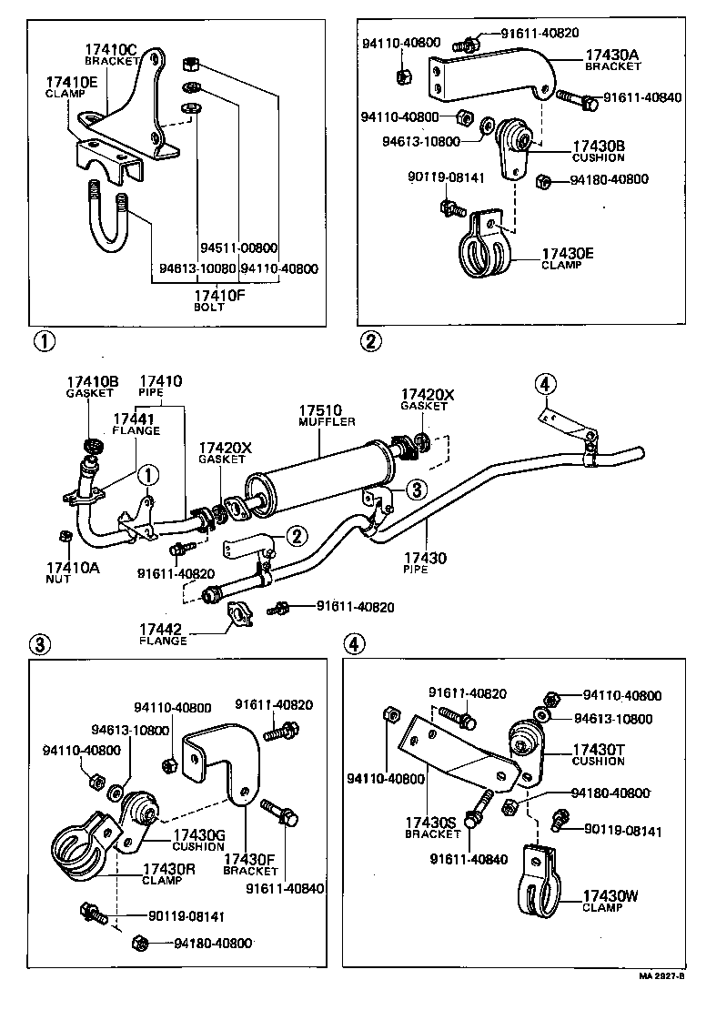 17401-56071 PIPE ASSY, EXHAUST, FRONT product image