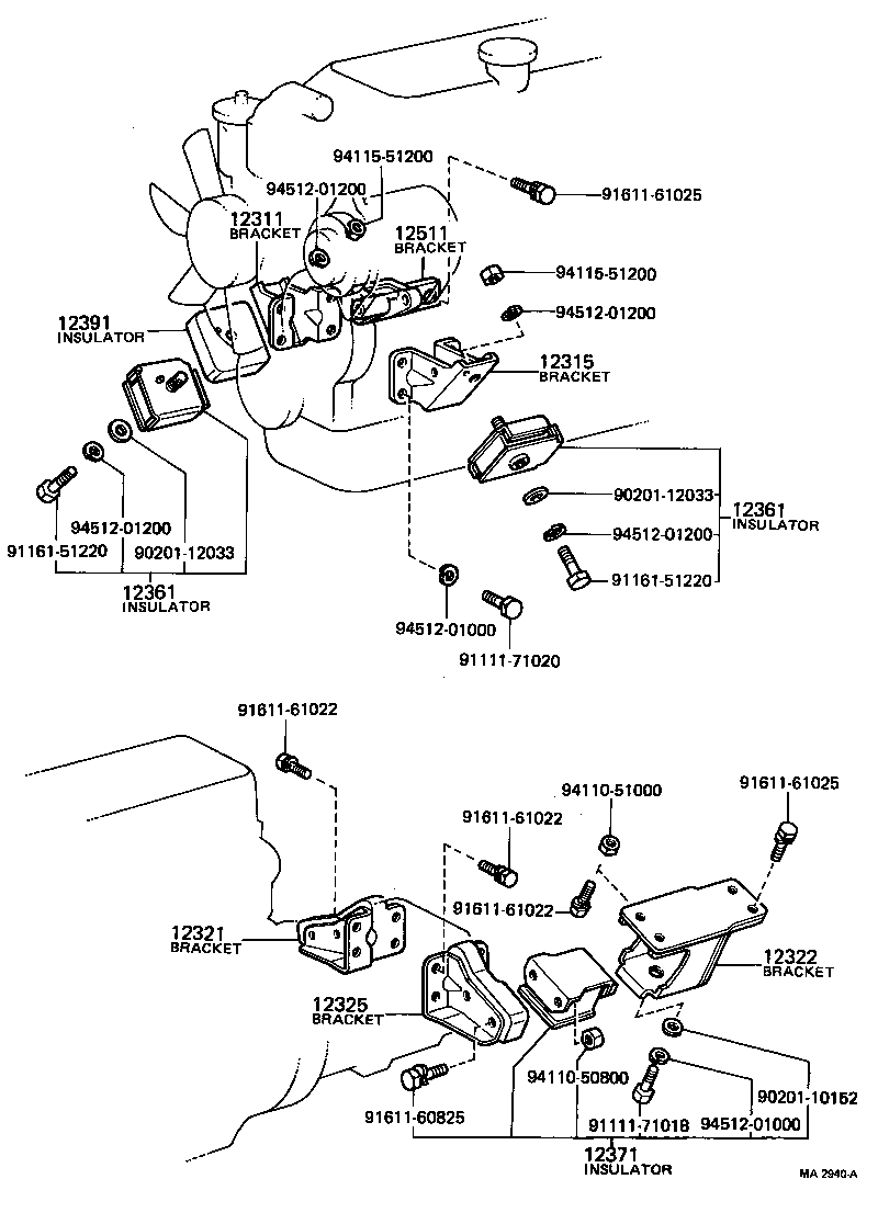 12361-56040 INSULATOR, ENGINE MOUNTING, FRONT product image