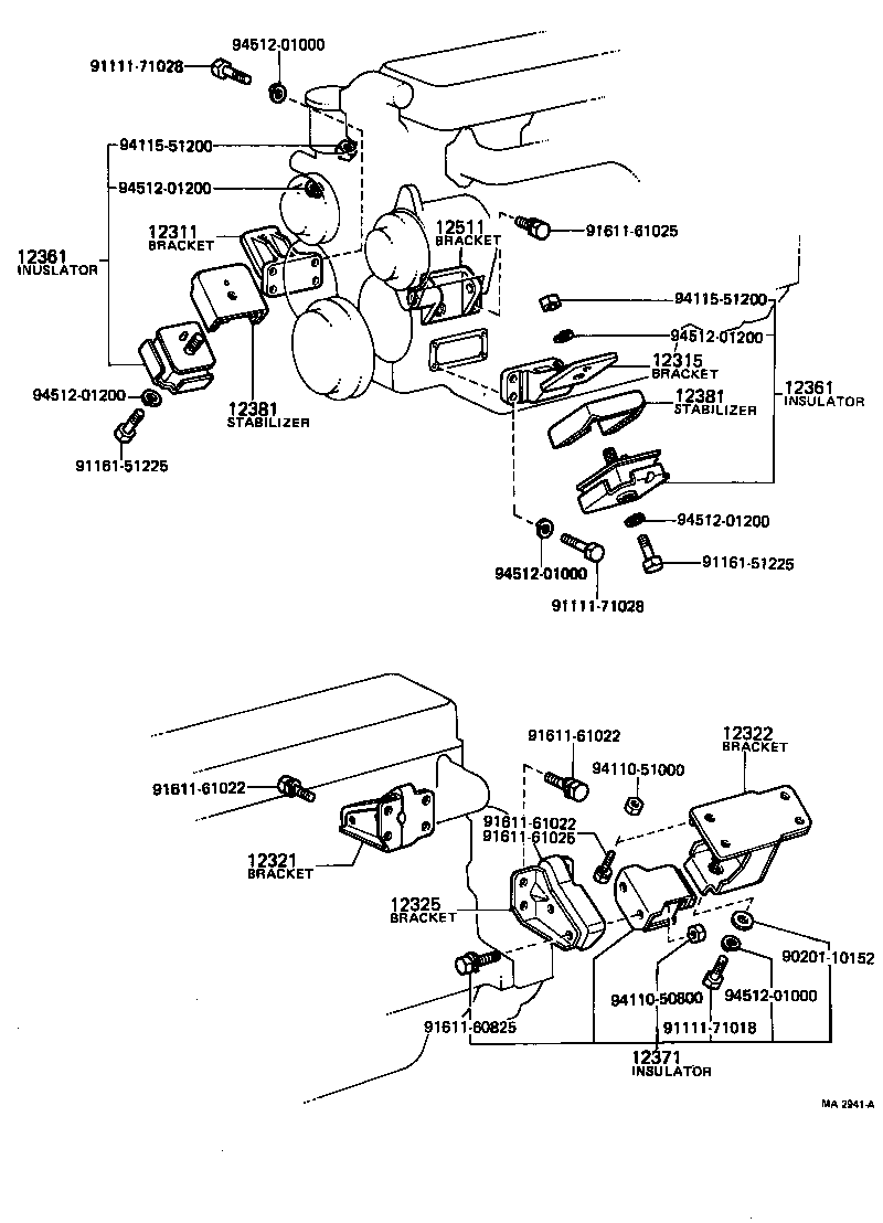 12361-56040 INSULATOR, ENGINE MOUNTING, FRONT product image