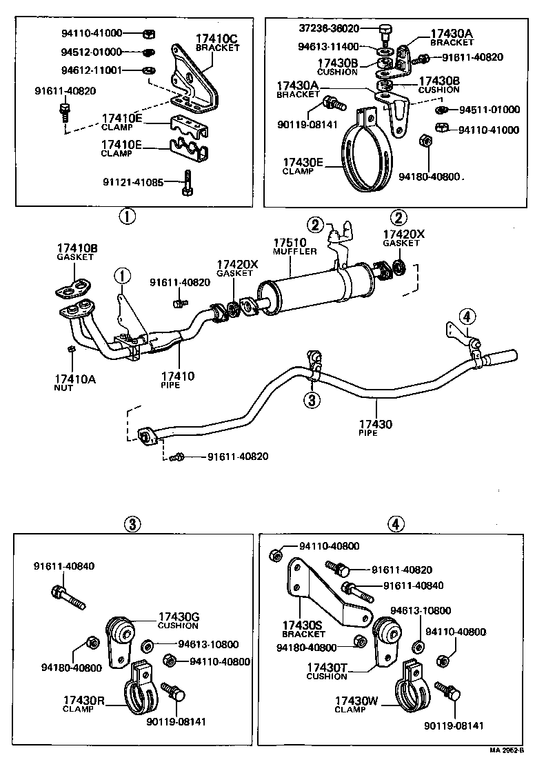 17430-56100 PIPE ASSY, EXHAUST, TAIL product image