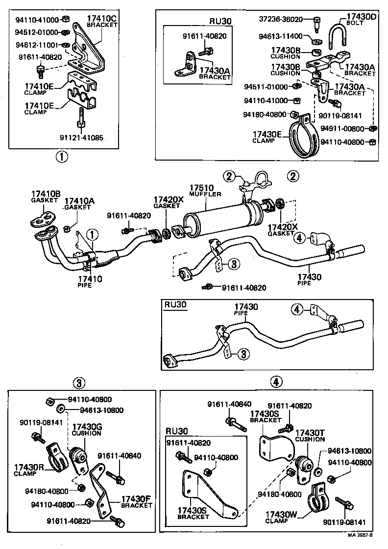 17430-44110 PIPE ASSY, EXHAUST, TAIL product image