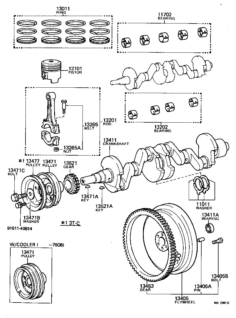 13477-18010 PULLEY, CRANKSHAFT, NO.2 product image