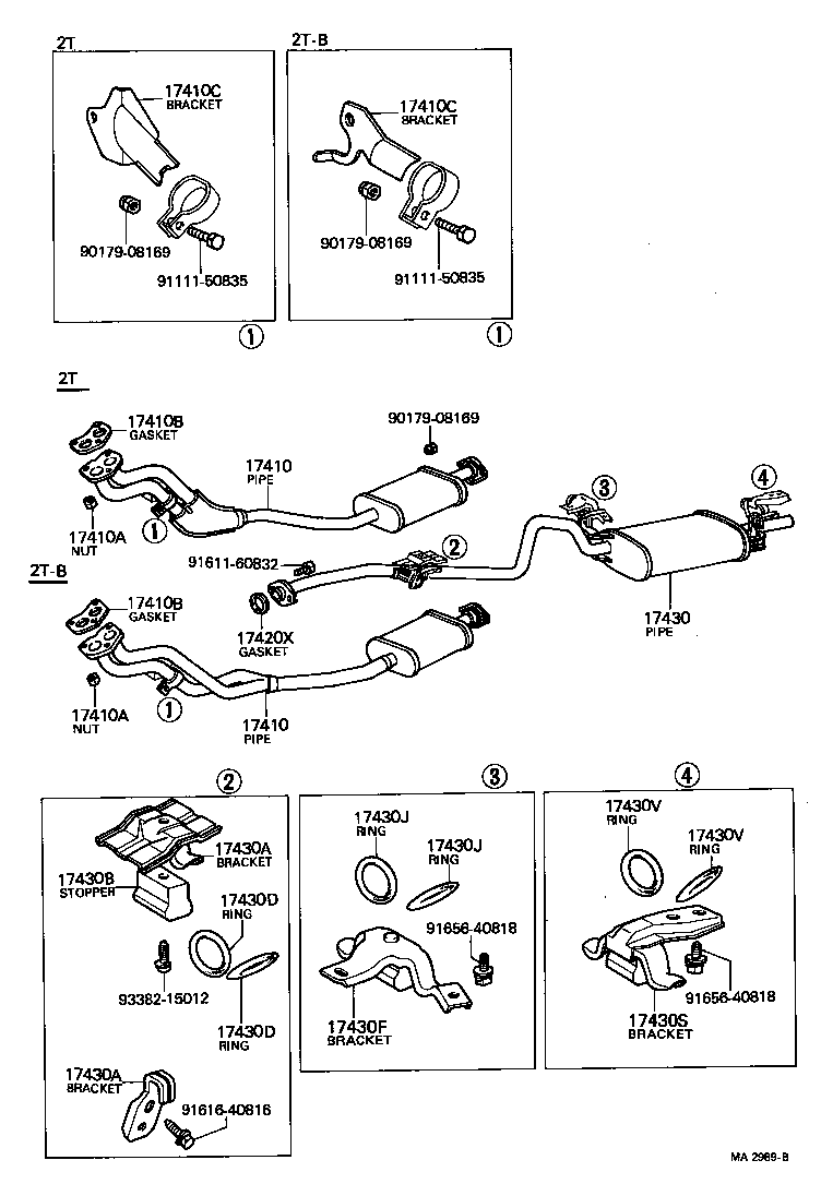 91511-60830 BOLT OR RING, EXHAUST PIPE FRONT (FOR FRONT) product image