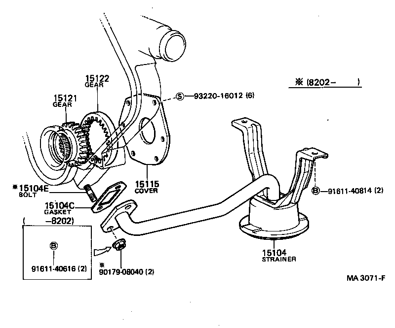15012-44030 COVER, OIL PUMP product image