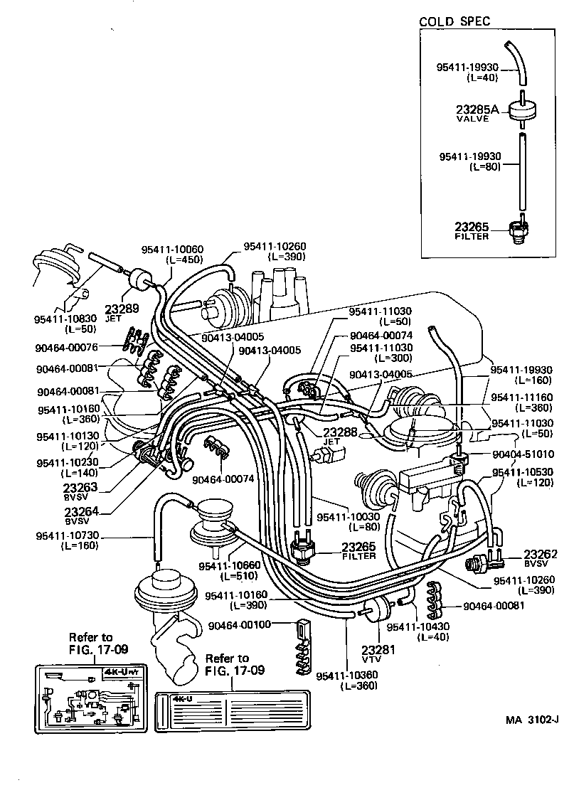 17303-13060 PIPE SUB-ASSY, AIR, NO.1 product image