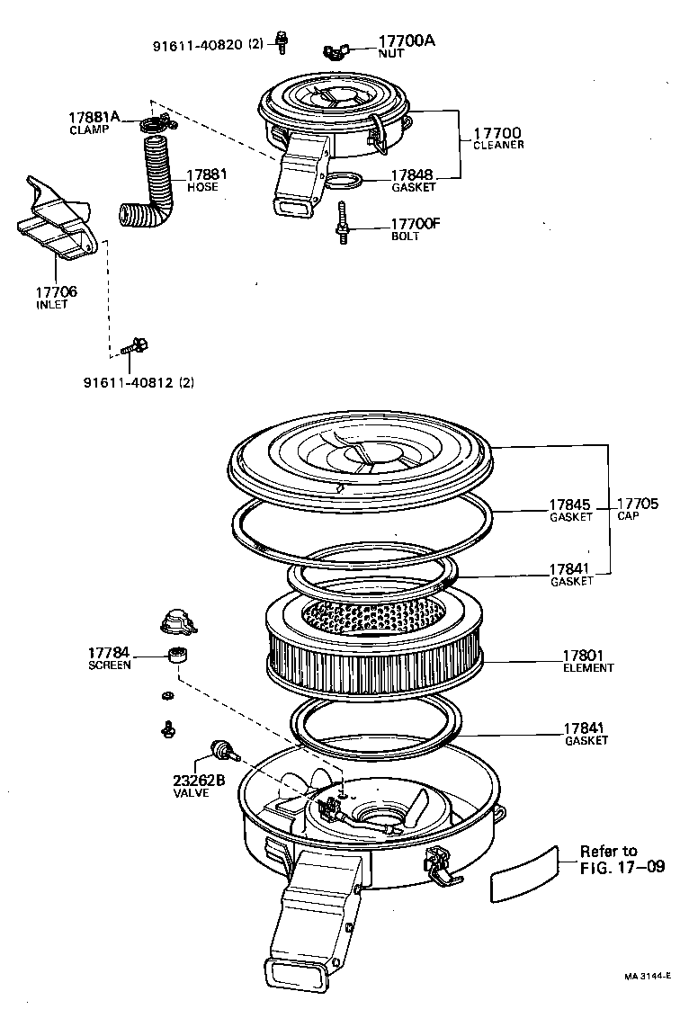 17700-54080 CLEANER ASSY, AIR product image