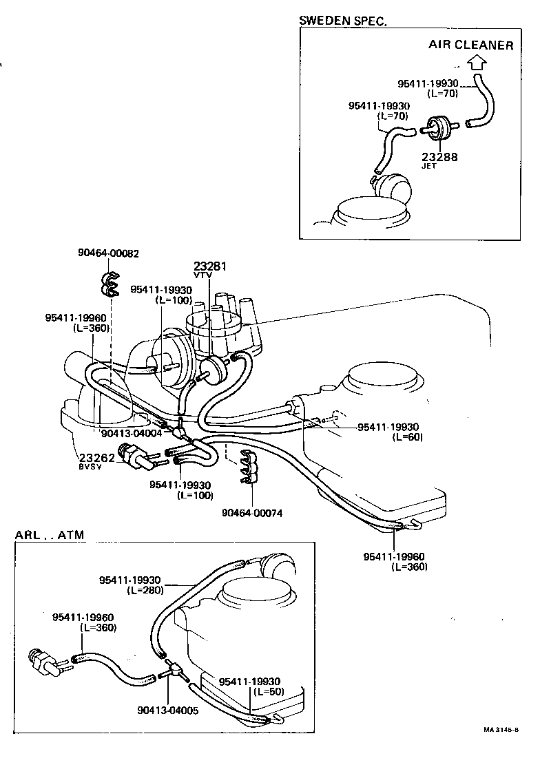 90925-02001 VALVE, THERMOSTATIC VACUUM SWITCHING, NO.1 product image