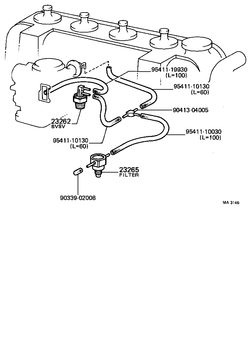 90925-02001 VALVE, THERMOSTATIC VACUUM SWITCHING, NO.1 product image
