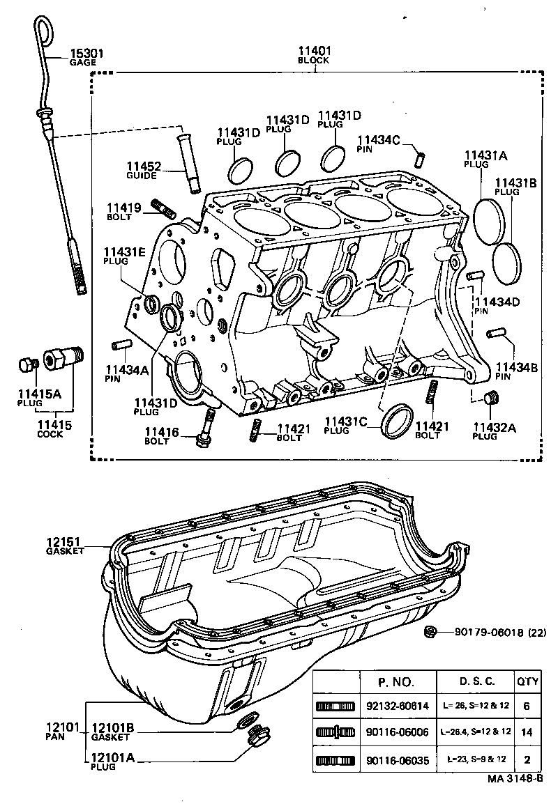 11401-19026 BLOCK SUB-ASSY, CYLINDER product image