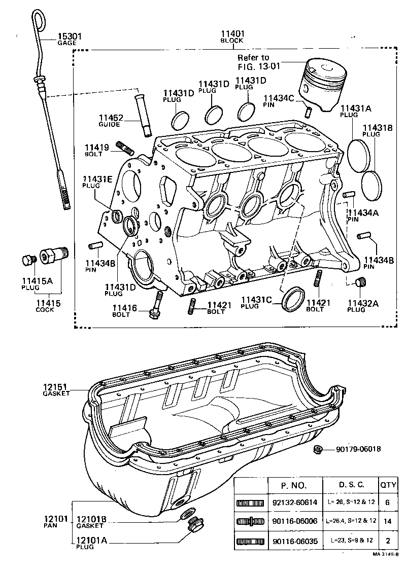 11401-19035 BLOCK SUB-ASSY, CYLINDER product image