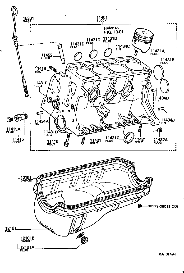 Toyota 96431-23814 PLUG, WATER DRAIN COCK(FOR CYLINDER BLOCK)