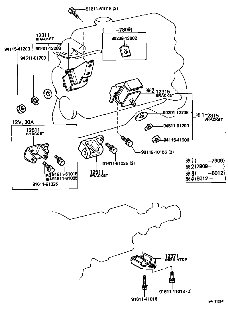 12301-19015 BRACKET, ENGINE MOUNTING, FRONT NO.1 RH product image