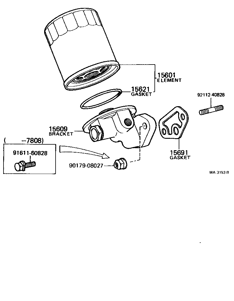 Toyota 15609-26020 BRACKET SUB-ASSY, OIL FILTER