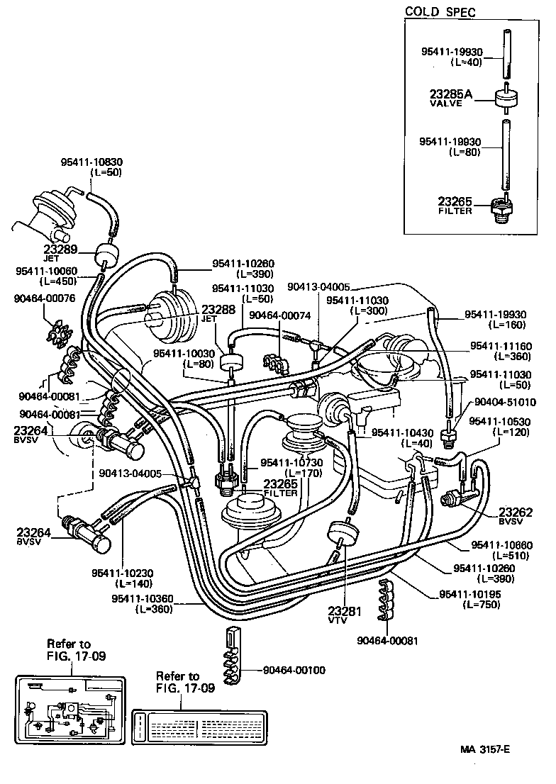 17303-13060 PIPE SUB-ASSY, AIR, NO.1 product image
