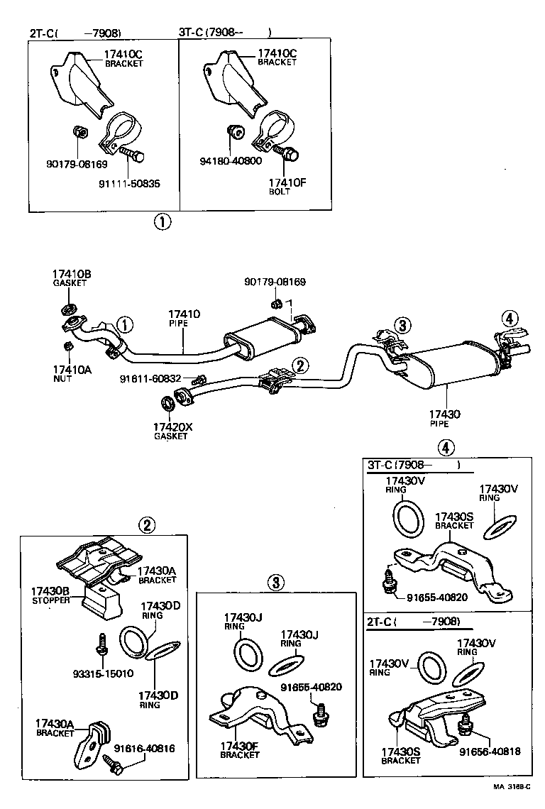 91511-60830 BOLT OR RING, EXHAUST PIPE FRONT (FOR FRONT) product image