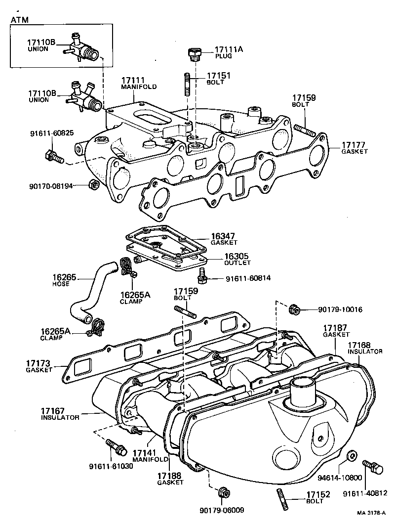 17167-26010 INSULATOR, EXHAUST MANIFOLD HEAT, NO.1 product image