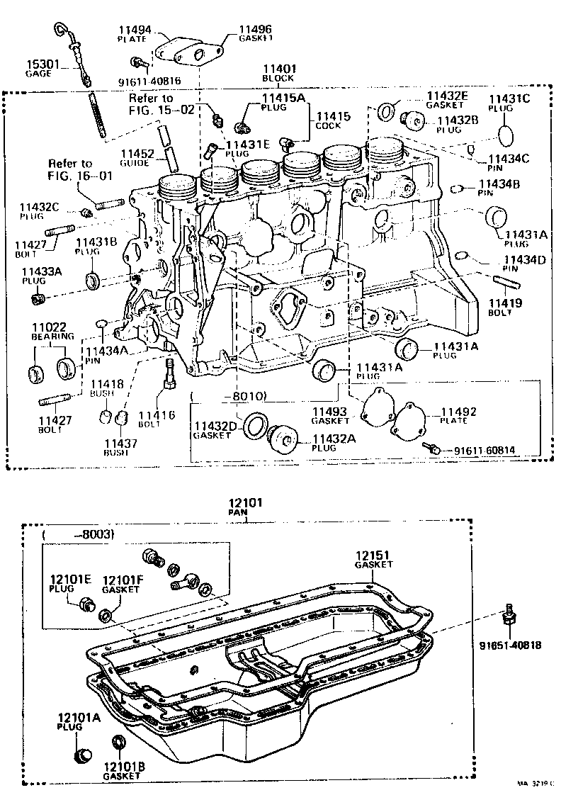 Toyota 12151-38010 GASKET, OIL PAN