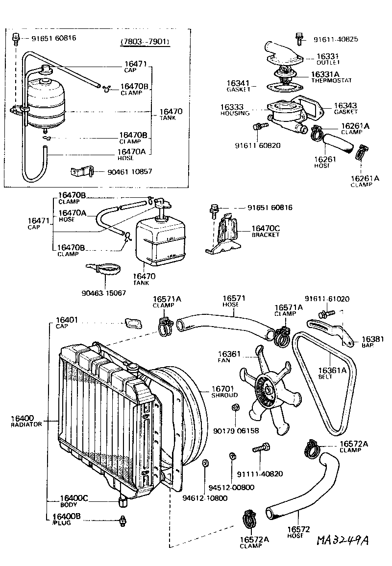 Toyota 90460-33020 CLAMP OR CLIP, HOSE(FOR WATER BY-PASS HOSE)