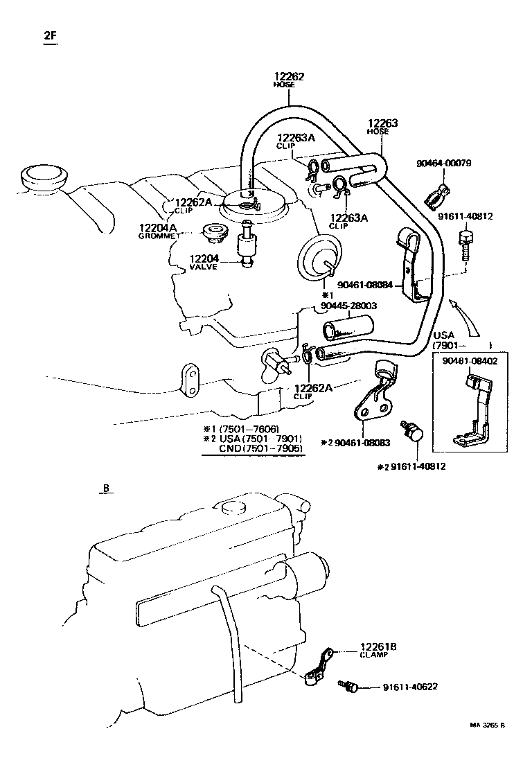 Toyota 90910-05101 HOSE, VENTILATION, NO.3