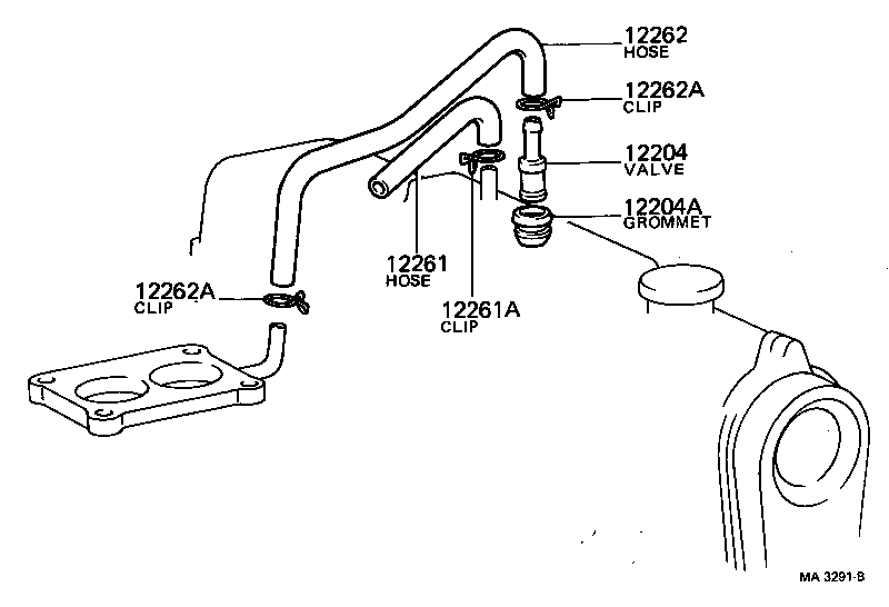 Toyota 12204-15022 VALVE SUB-ASSY, VENTILATION