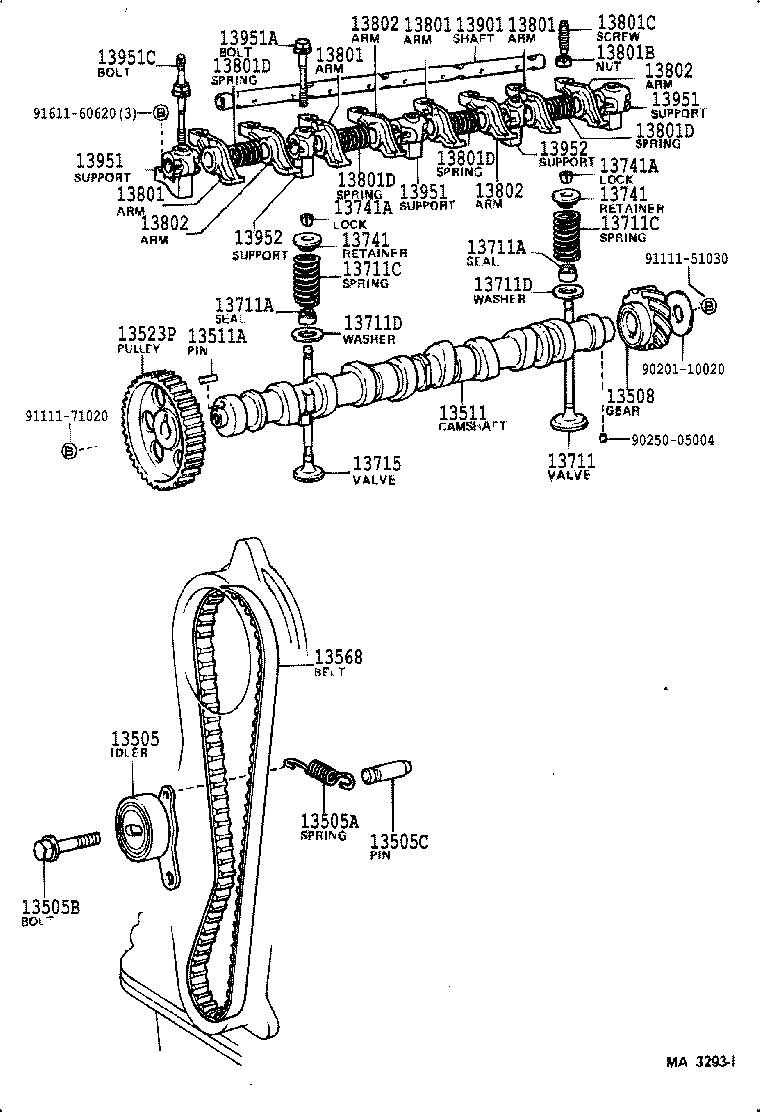 Toyota 11802-25011 BEARING SET, CAMSHAFT
