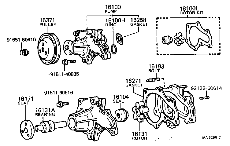Toyota 16124-15010 GASKET, WATER PUMP