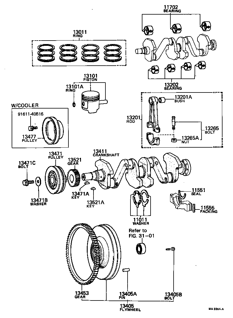 13103-34040 PISTON SUB-ASSY, W/PIN product image