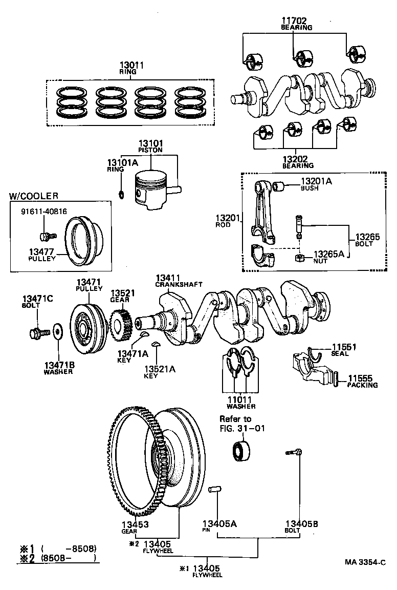 13405-31052 FLYWHEEL SUB-ASSY product image
