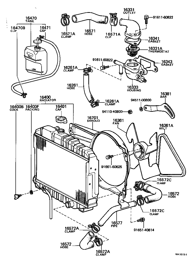 16571-31070 HOSE, RADIATOR, OUTLET product image