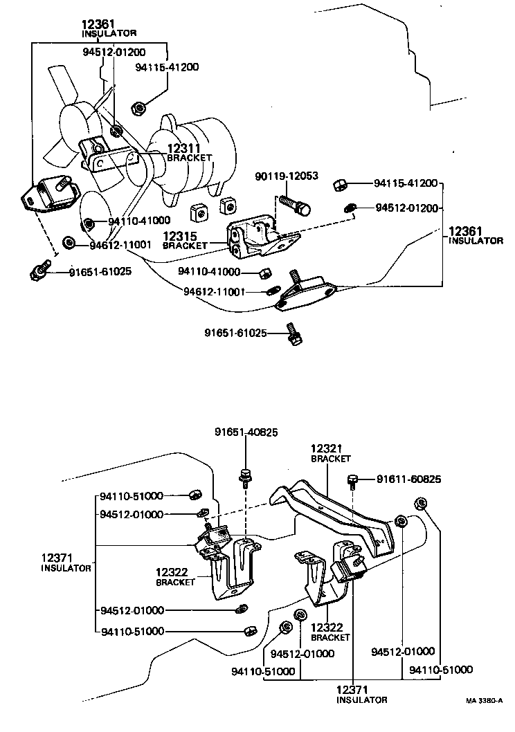 12303-18010 BRACKET, ENGINE MOUNTING, REAR, NO.1 product image