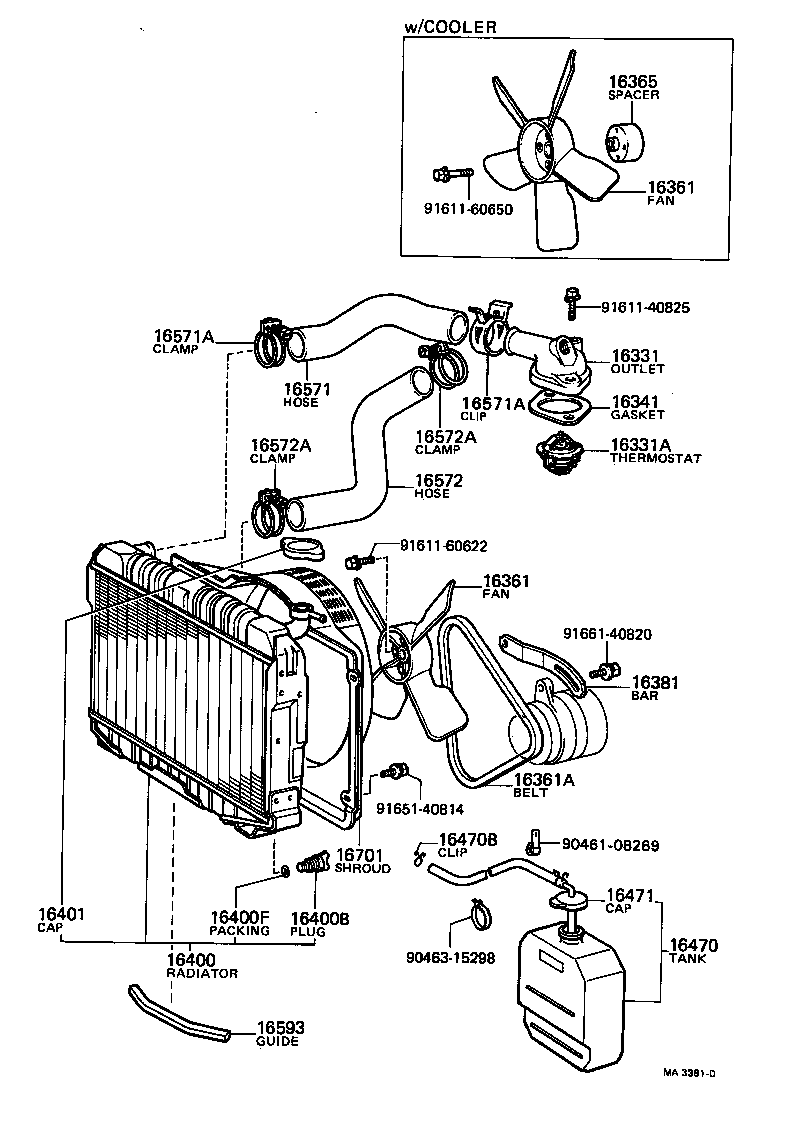 16571-31070 HOSE, RADIATOR, OUTLET product image