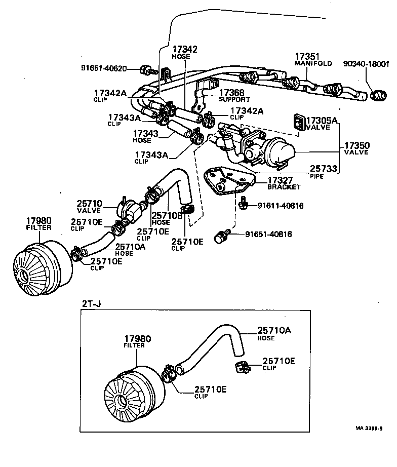 17341-26070 HOSE(FOR AIR BY-PASS VALVE TO AIR SWITCHING VALVE) product image