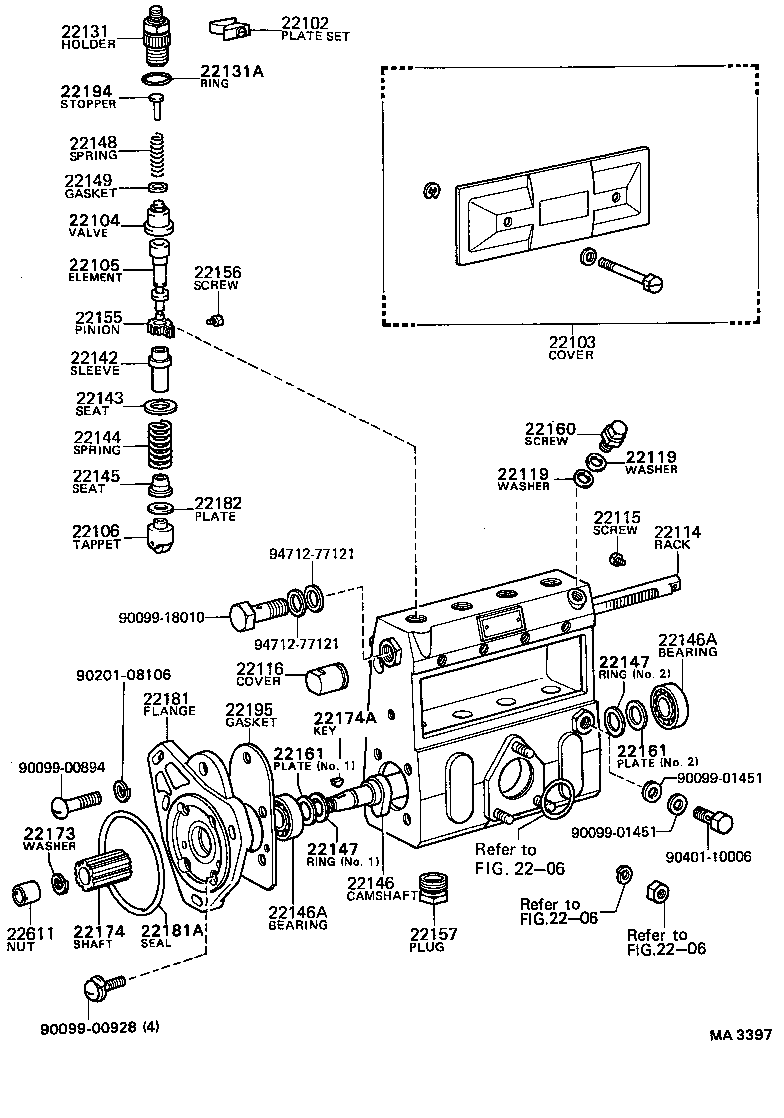 22140-56530 HEAD SUB-ASSY, DISTRIBUTIVE PUMP product image