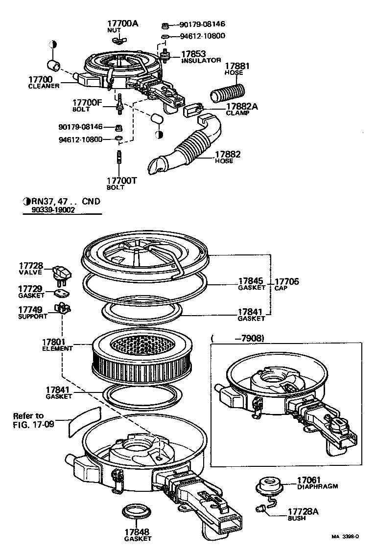 Toyota 17700-35101 CLEANER ASSY, AIR