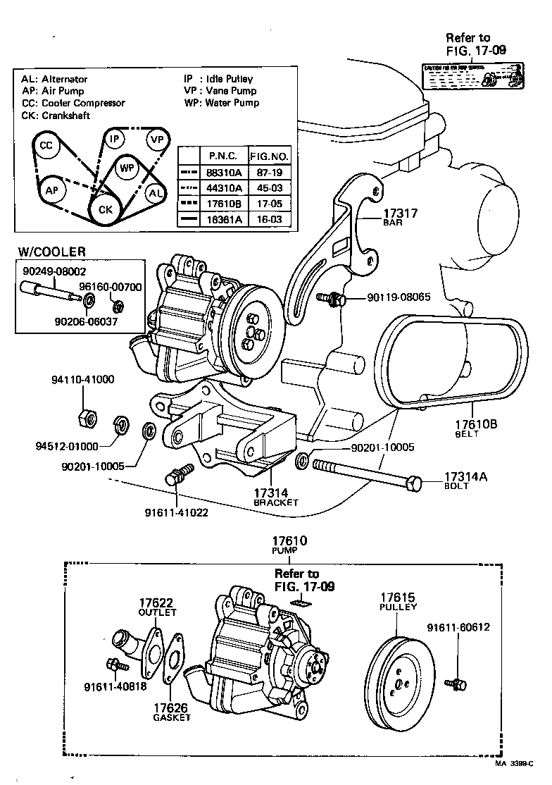 17314-38010 BRACKET, AIR PUMP product image