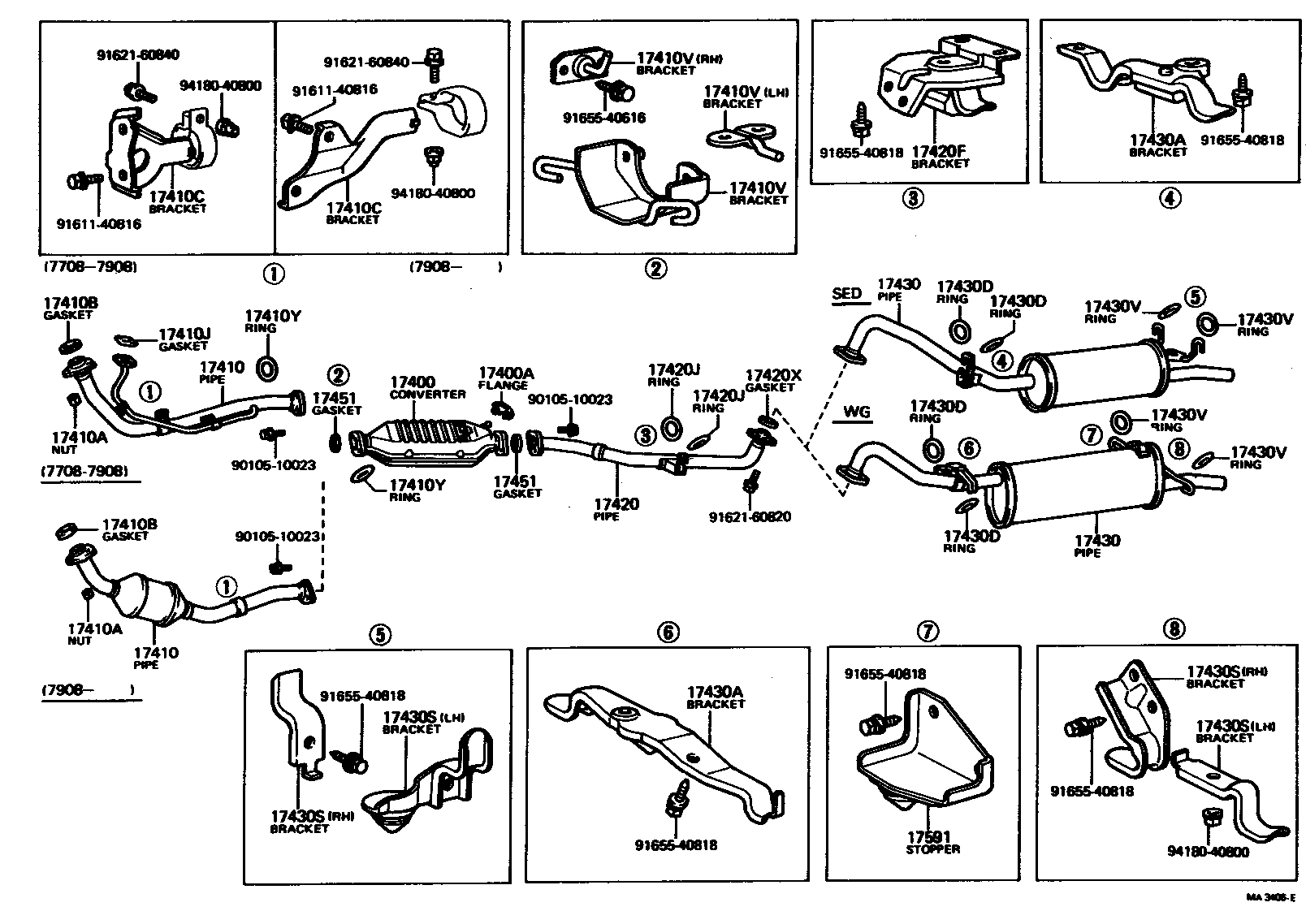 17420-45150 PIPE ASSY, EXHAUST, CENTER product image