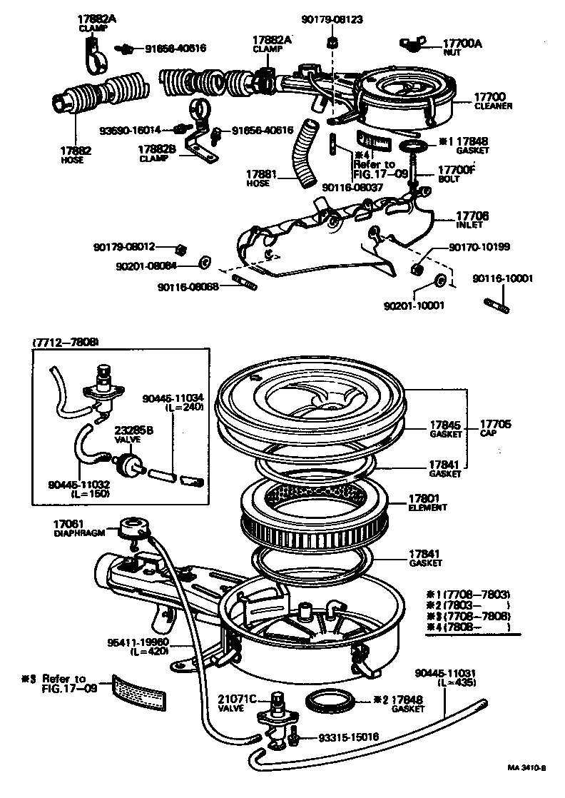 Toyota 17700-45221 CLEANER ASSY, AIR