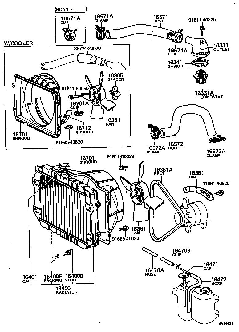 16571-28020 HOSE, RADIATOR, OUTLET product image