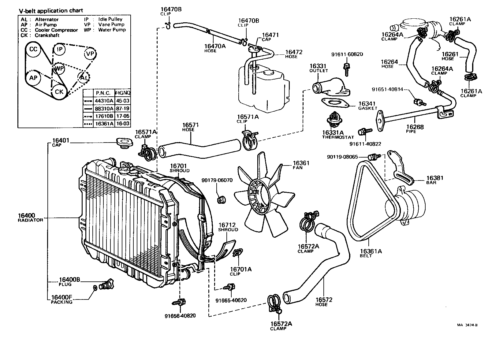 Toyota 16400-38140 RADIATOR ASSY
