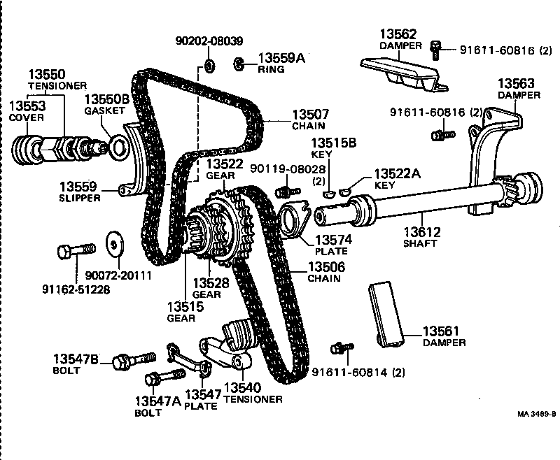 13562-34020 DAMPER, CHAIN VIBRATION, NO.2 product image