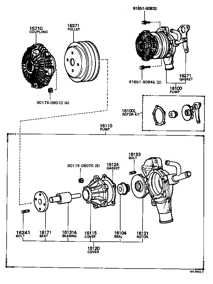 16100-49665 PUMP ASSY, ENGINE WATER product image